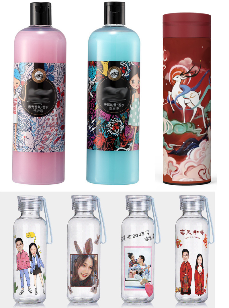 化妝品，小玻璃瓶打印圖片效果
